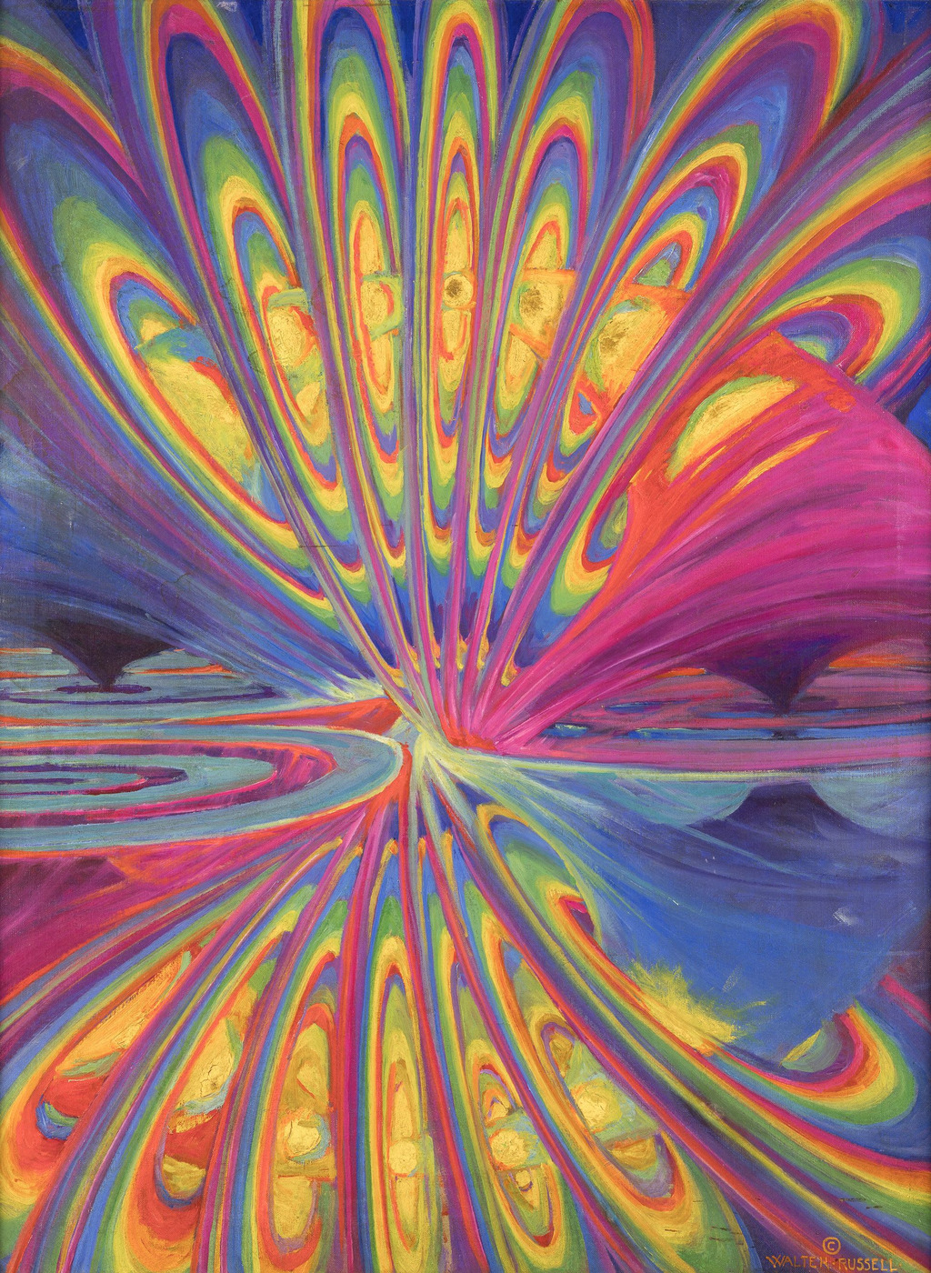 Walter Russell’s colorful Octave Wave painting.
